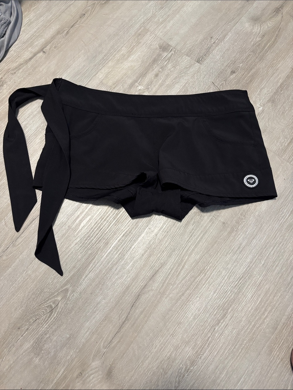 Roxy Black Side-Tie Bike Shorts